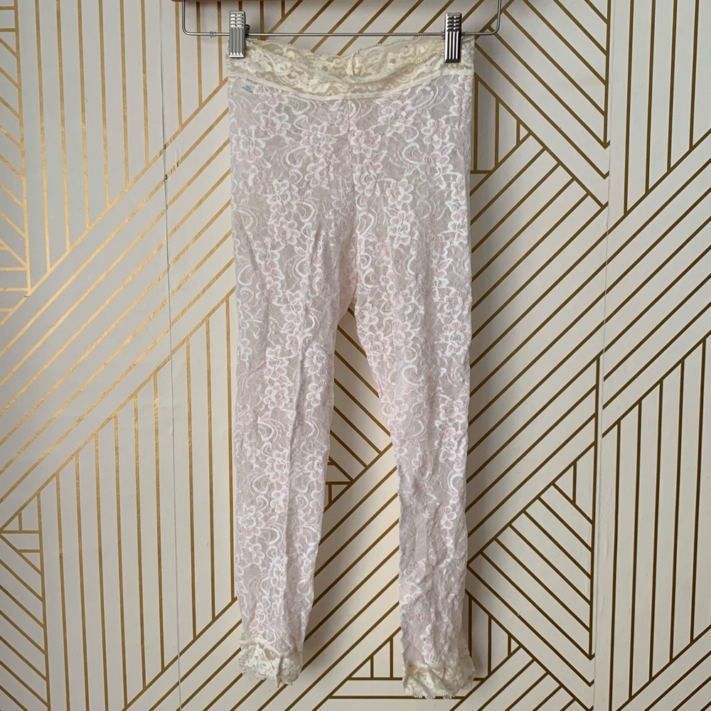 Lace Capri cropped tights Y2K  balletcore coquette girl Rocco ballet core 90s M